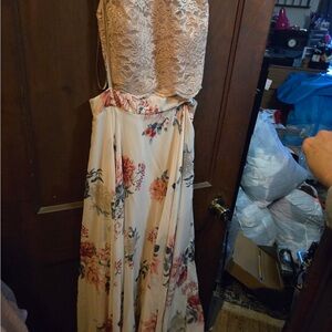 Windsor Pink and Cream Sweetheart Maxi Dress